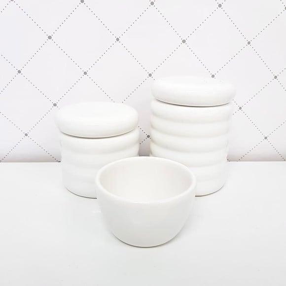 Kit Higiene Bebê Unissex 3 Peças Ondulado Branco