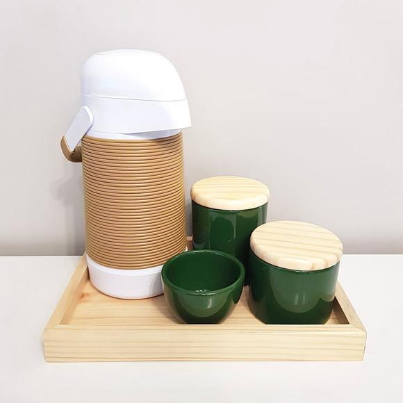 Kit Higiene Caramelo e Verde Floresta / Escuro - Pinus