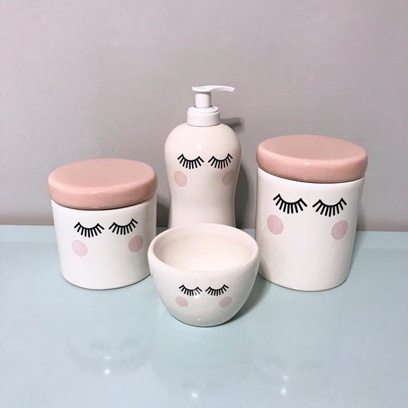 Kit Higiene Cílios/olhinhos 4 Peças - Tampa Rosa ou Rosé
