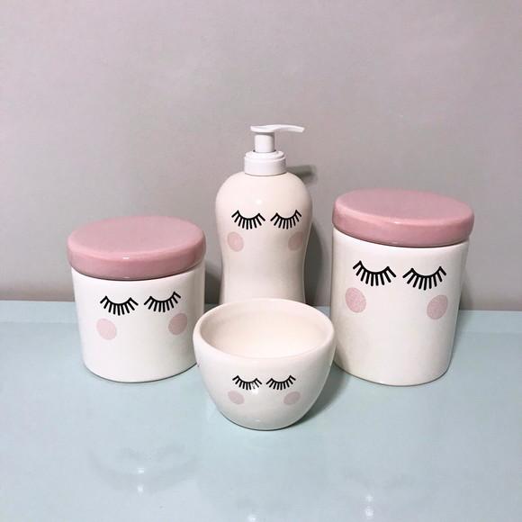 Kit Higiene Cílios/olhinhos 4 Peças - Tampa Rosa ou Rosé