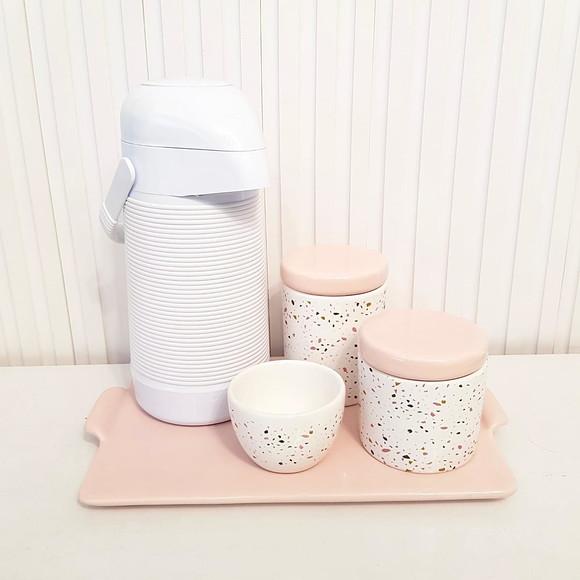Kit Higiene Granilite Rosa Rosé - Térmica Alinhavada