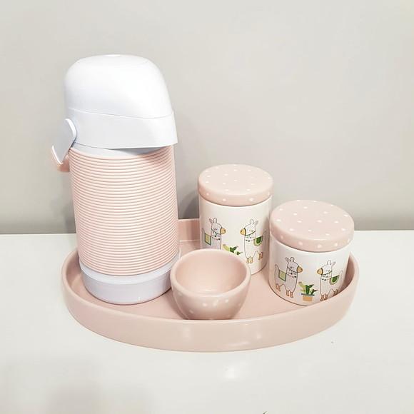 Kit Higiene Lhama Rosé - Térmica Alinhavada