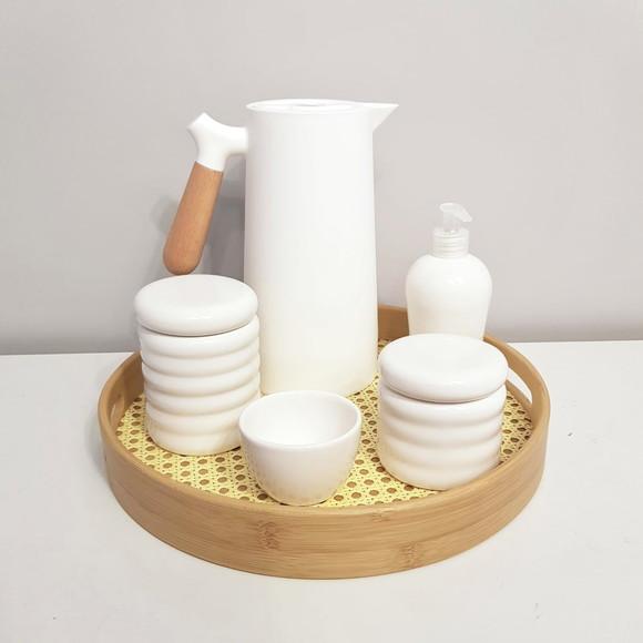 Kit Higiene Ondulado Branco - Térmica Nórdica + Palhinha