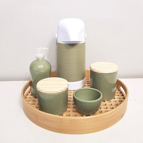 Kit Higiene Verde Militar / Oliva - Bandeja Vazada