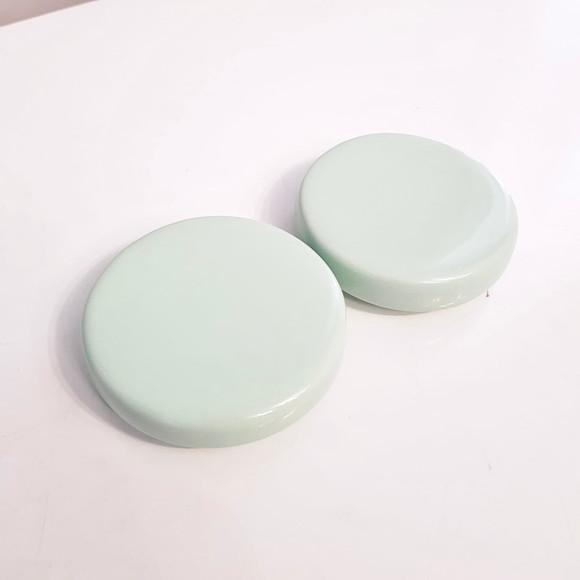 Par de Tampas Verde Bebê para Potes Kit Higiene Bebê
