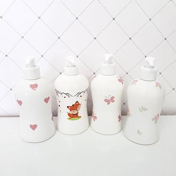 Porta Álcool-gel / Sabonete Cerâmica Estampado