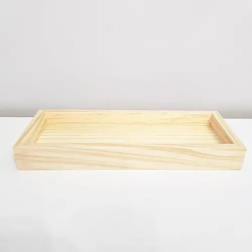 Bandeja 13x33cm Madeira Natural Pinus para Kit Higiene Bebê