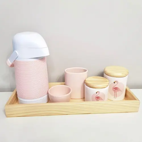 Bandeja 16x45cm Madeira Natural Pinus para Kit Higiene Bebê