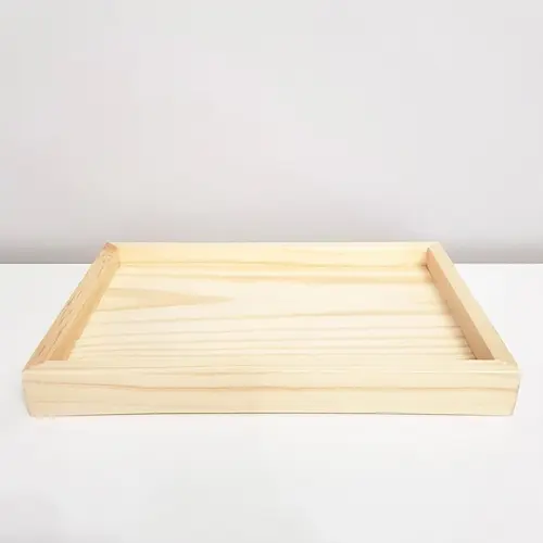 Bandeja 22x32cm Madeira Natural Pinus para Kit Higiene Bebê