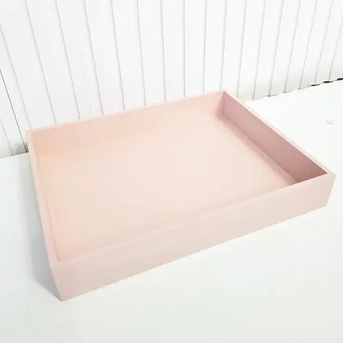 Bandeja 23x29cm mdf Rosa Rosé para Kit Higiene Bebê