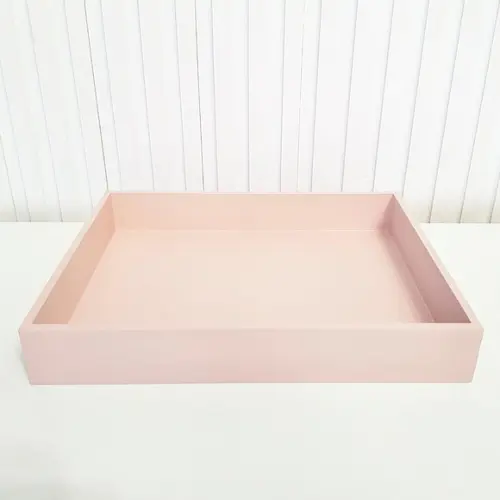 Bandeja 23x29cm mdf Rosa Rosé para Kit Higiene Bebê