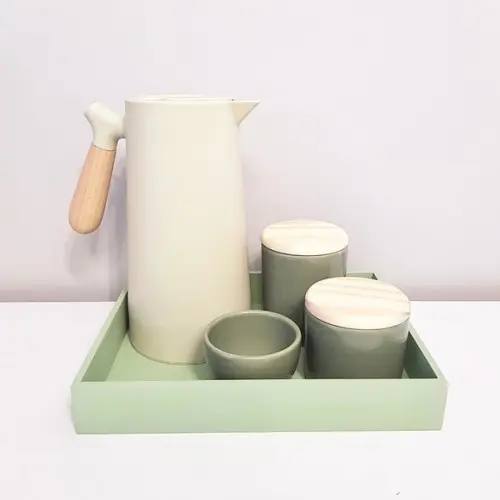 Bandeja 23x29cm Verde Pistache para Kit Higiene Bebê
