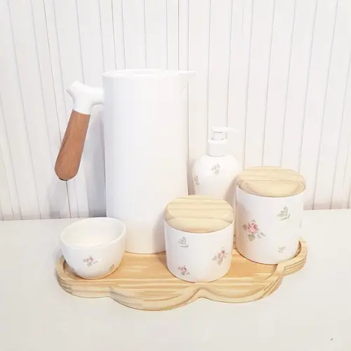 Bandeja 26x36cm Nuvem Pinus para Kit Higiene Bebê