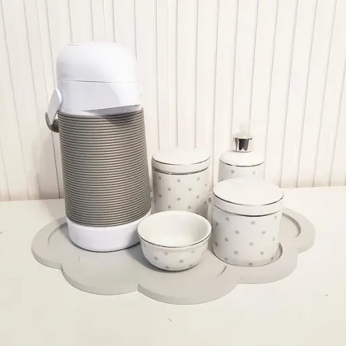 Bandeja 30x40cm Nuvem Cinza para Kit Higiene Bebê