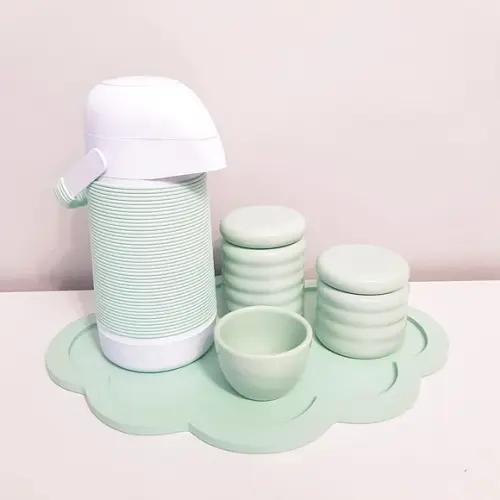 Bandeja 30x40cm Nuvem Verde Bebê para Kit Higiene Bebê
