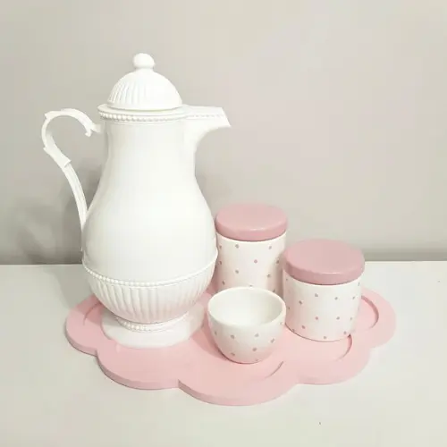 Bandeja 30x40cm Nuvem Rosa Bebê para Kit Higiene Bebê
