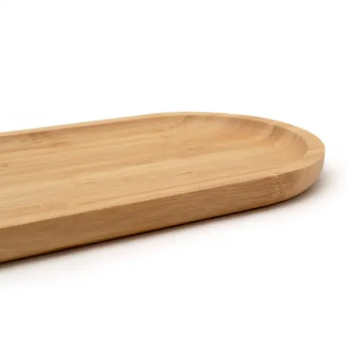 Bandeja de Bambu 14x34cm Cantos Arredondados