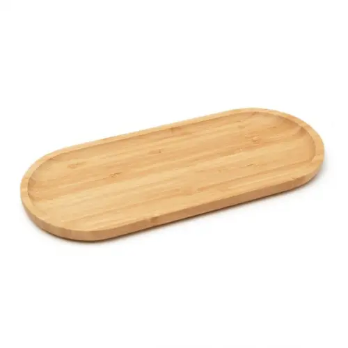 Bandeja de Bambu 14x34cm Cantos Arredondados