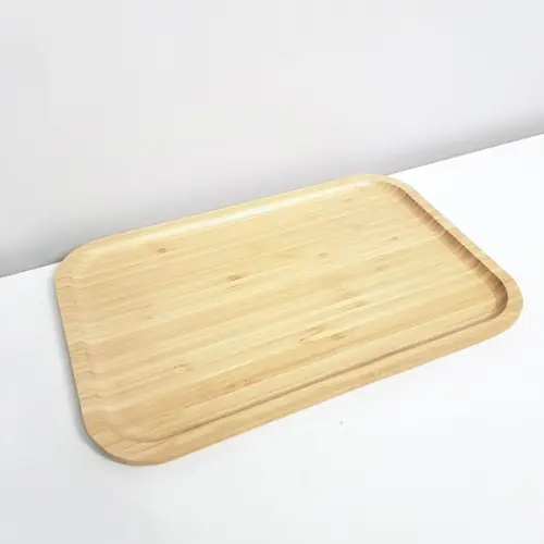 Bandeja de Bambu 23x33cm Cantos Arredondados Kit Higiene