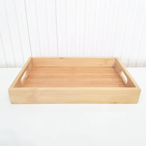 Bandeja de Bambu 22x33cm com Alças Kit Higiene