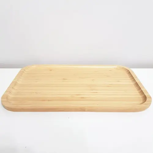 Bandeja de Bambu 23x33cm Cantos Arredondados Kit Higiene