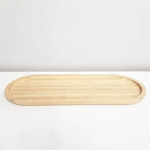 Bandeja de Bambu 16x44cm Cantos Arredondados Kit Higiene