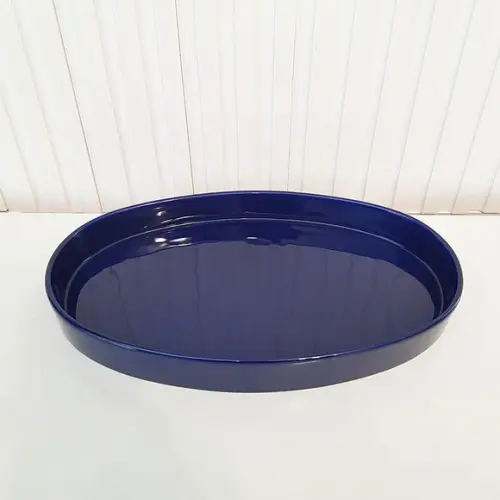Bandeja de Cerâmica Oval Azul Marinho Kit Higiene Bebê