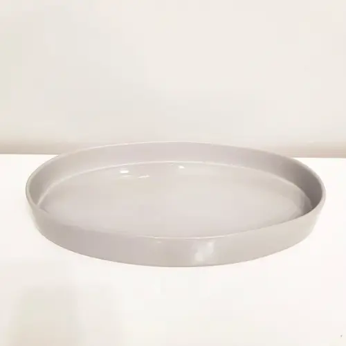 Bandeja de Cerâmica Oval Cinza para Kit Higiene Bebê