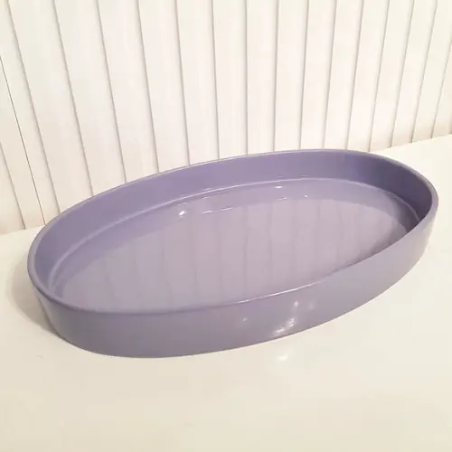 Bandeja de Cerâmica Oval Lilás / Roxa para Kit Higiene Bebê