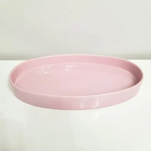 Bandeja de Cerâmica Oval Rosa Bebê para Kit Higiene