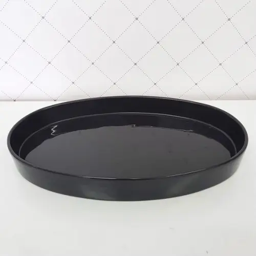 Bandeja de Cerâmica Oval Preta