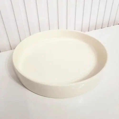Bandeja de Cerâmica Redonda Pequena Creme Nude