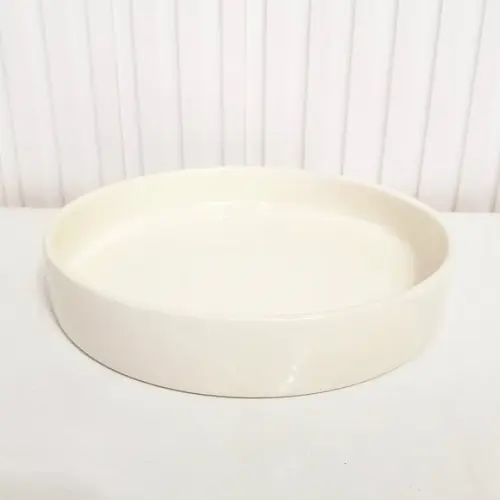 Bandeja de Cerâmica Redonda Pequena Creme Nude