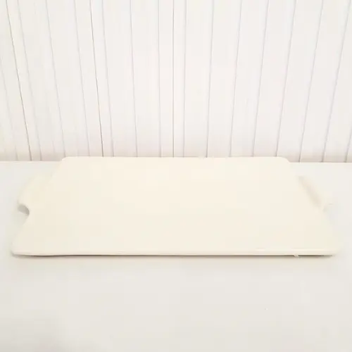 Bandeja de Cerâmica Reta Creme para Kit Higiene Bebê