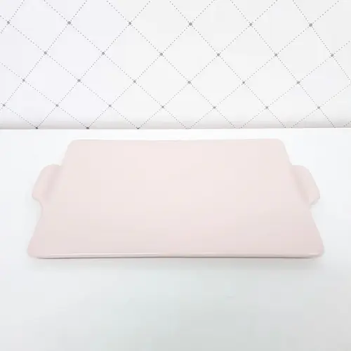 Bandeja de Cerâmica Reta Rosa Rosé