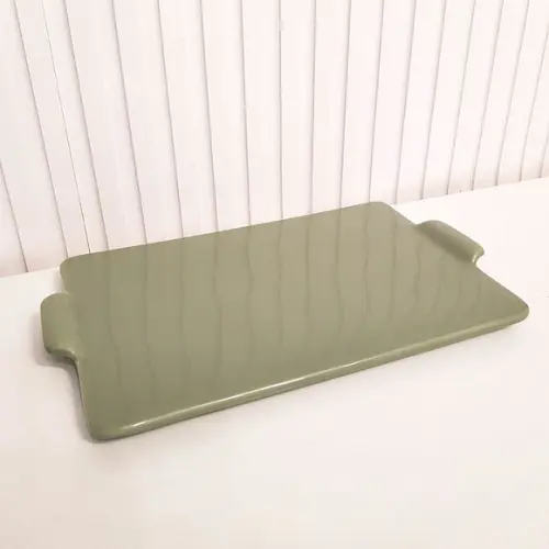 Bandeja de Cerâmica Reta Verde Militar Oliva p/ Kit Higiene