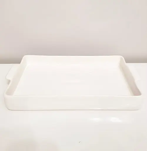 Bandeja de Cerâmica Retangular 20x30cm - Branca