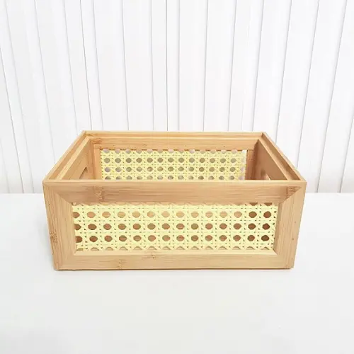 Caixa 15x22cm Bambu Laterais Palhinha Indiana