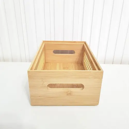 Caixa 15x22cm Bambu Laterais Palhinha Indiana