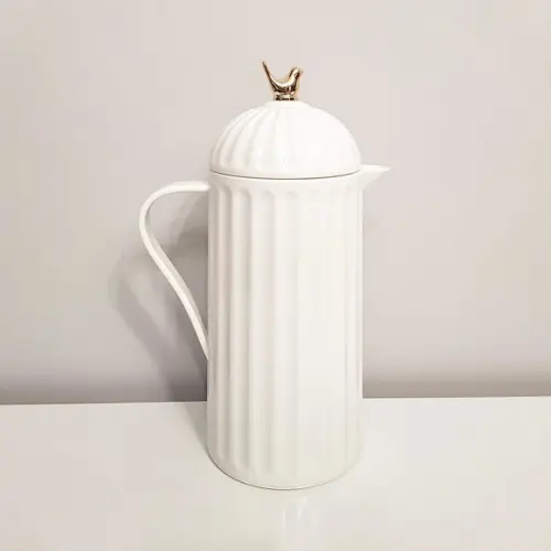 Garrafa Térmica 1l Bird Branca e Dourado