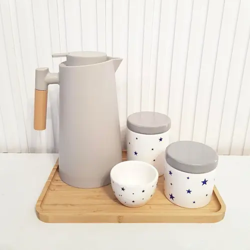 Garrafa Térmica 1l Escandinávia Cinza p/ Kit Higiene