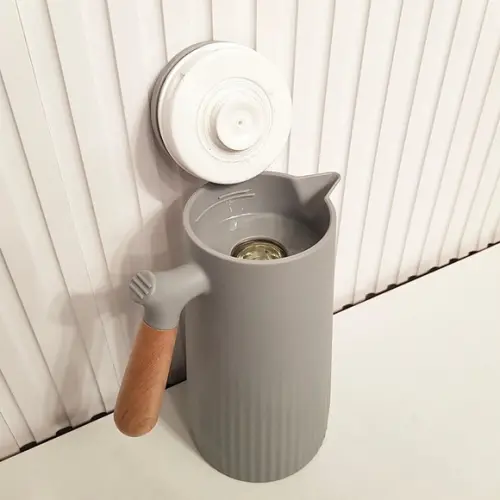 Garrafa Térmica 1l New Nórdica Cinza - Cabo de Bambu