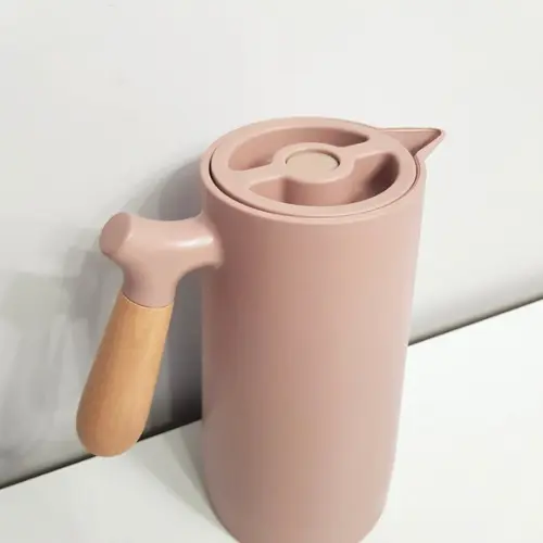 Garrafa Térmica 1l Nórdica Nude Rosa - Cabo de Madeira