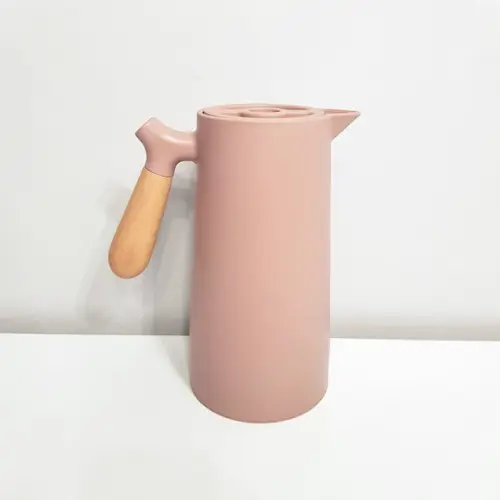 Garrafa Térmica 1l Nórdica Nude Rosa - Cabo de Madeira