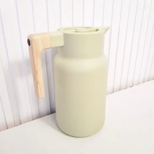 Garrafa Térmica 1l Organic Verde Menta - Cabo em Bambu