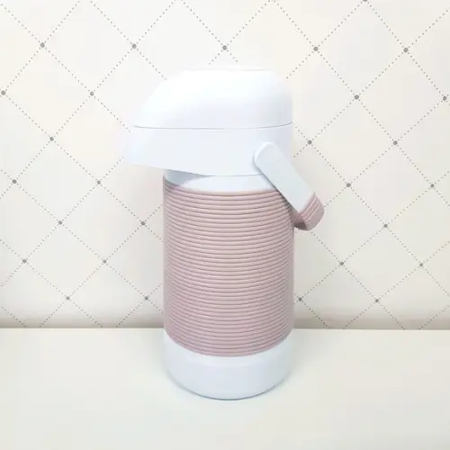 Garrafa Térmica com Capa Alinhavada Rosa Antigo para Higiene