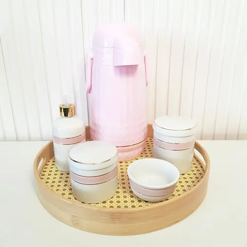 Garrafa Térmica Valentina 1l Rosa Suave para Kit Higiene