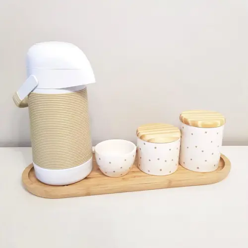 Kit Higiene 16x44cm Poás Cáqui - Térm. Alinhavada Camurça