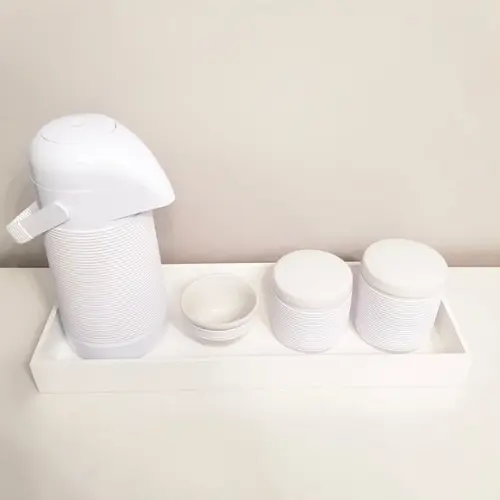 Kit Higiene 16x45cm Branco Alinhavado