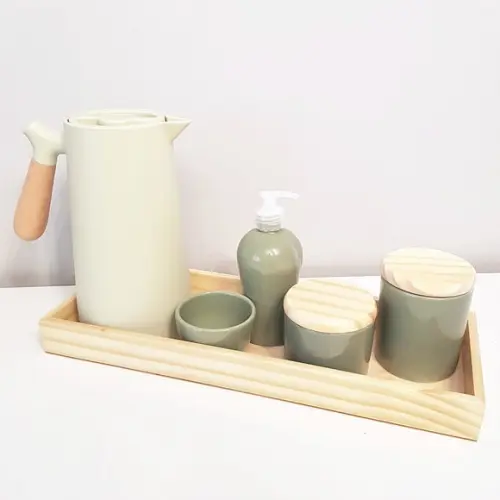 Kit Higiene 16x45cm Verde Militar Pinus - Térmica Nórdica